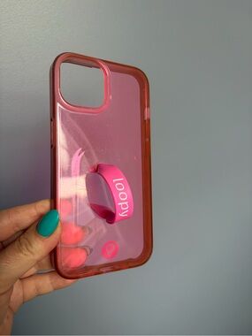 iPhone 14 Loopy Case /  Pink Transparent